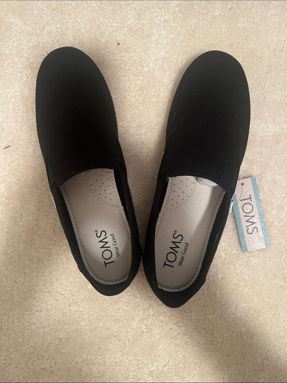 Toms Black Redondo Slip-On Women’s Flats—7.5